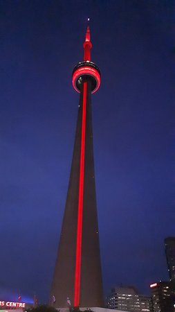 CN Tower lit red
