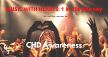 CHD Awareness concert - crowd at concert with hands in heart shape